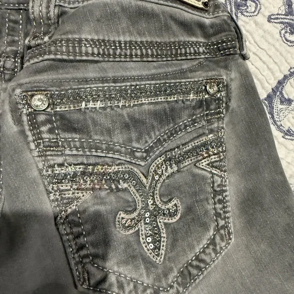 Rock Revival Gray Straight Leg Women's Jeans - Picture 3 of 10